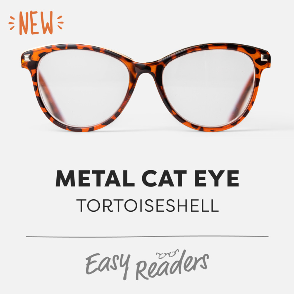 Easy Readers Metal Cat Eye Tortoiseshell Reading Glasses If 1752